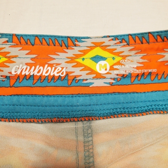 Chubbies Board Shorts/Swim Trunks Women's Size Medium Aztec Print Lined Inside. - Picture 9 of 9